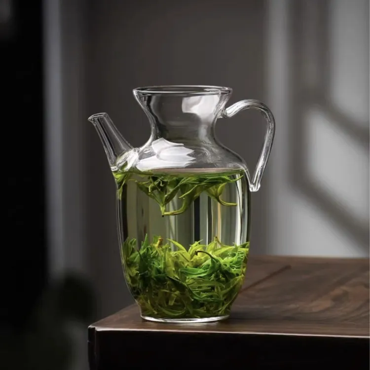 家用手工创意小宋执壶带过滤片高硼硅耐热玻璃绿茶壶分酒器分茶器