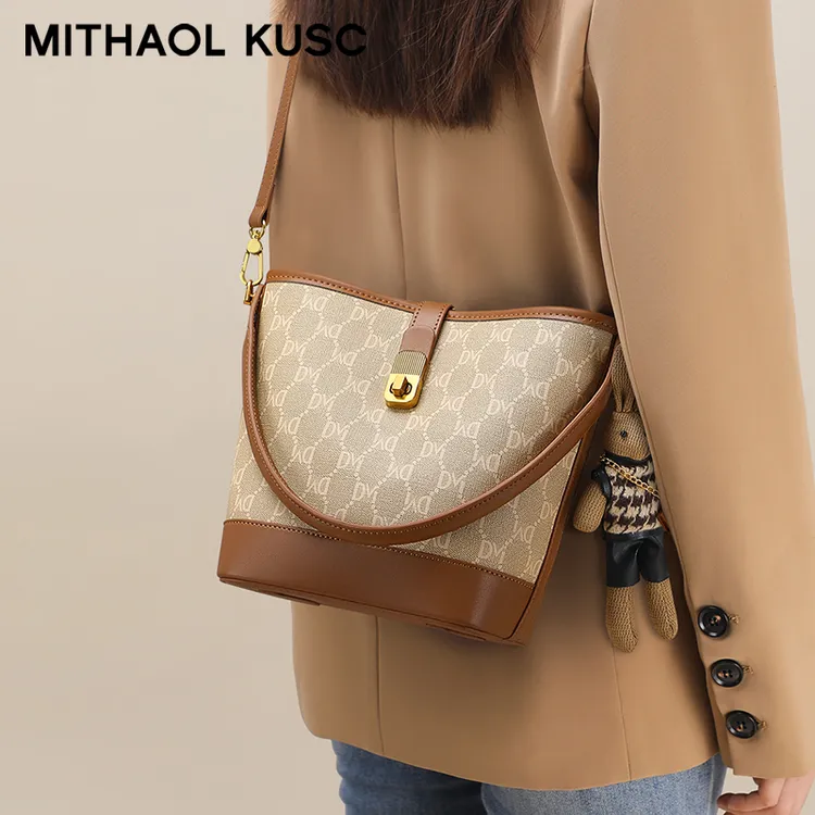 MITHAOL KUSC轻奢女士包包水桶包大容量斜挎单肩包生日礼物送女生