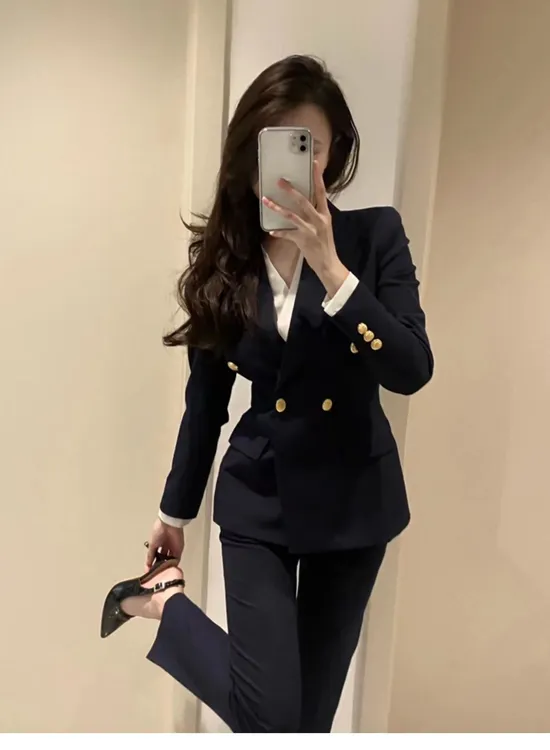 高端西装套装女2025春新款洋气职业烟管裤上档次外套显瘦爆款西服