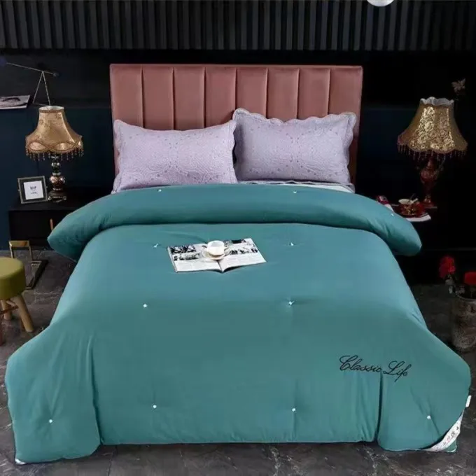 四季通用款国潮刺绣被罩双面纯色被套高档被罩单双人单件亲肤被罩