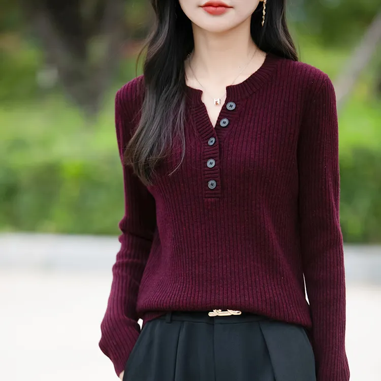 品牌秋冬半开领针织衫打底衫毛衣显瘦长袖洋气时尚百搭春秋