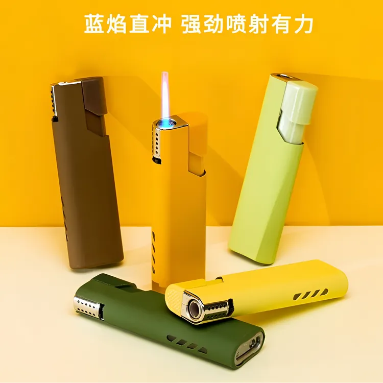 2024款新款莫兰迪高档耐用直冲防风蓝焰打火机加厚防爆厂家直销