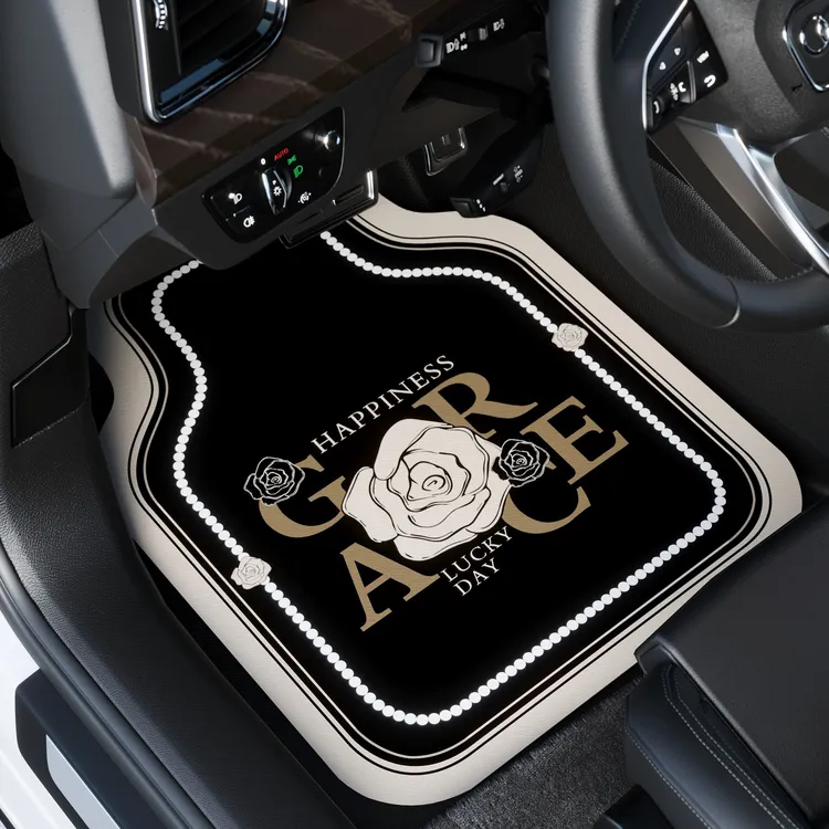 硅藻泥汽车脚垫、五座汽车通用、图案精美大方、吸水防滑耐磨好打理！