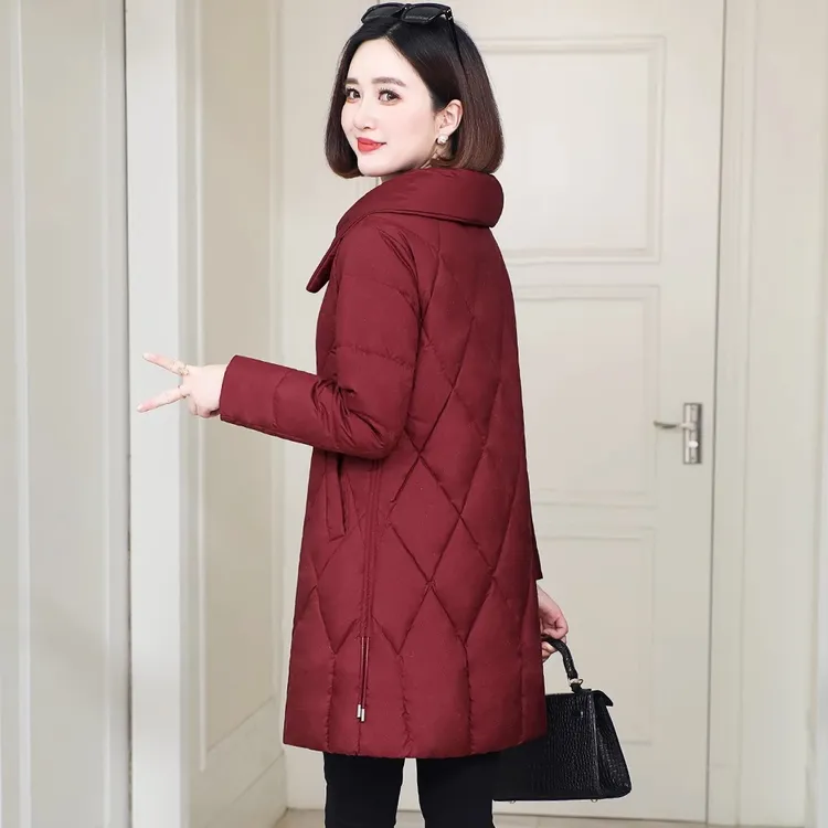 羽绒服女长款过膝加厚冬季2025年新款时尚爆款高端修身白鸭绒外套