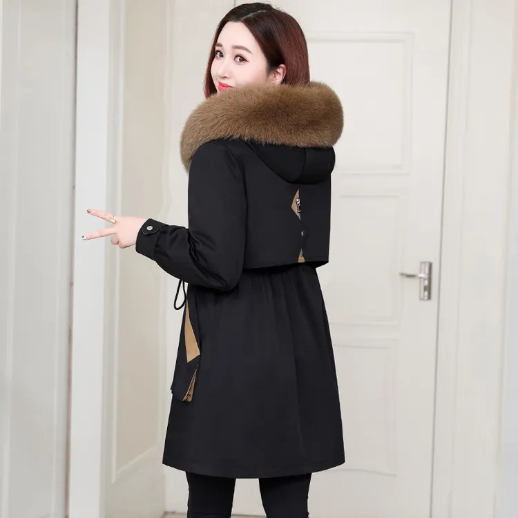 正品海宁派克服女冬装狐狸毛领中长款内胆可拆卸高档皮草外套大衣