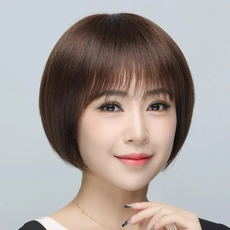 假发女全头套短发波波头真发全真人发丝中老年妈妈化疗光头假发套