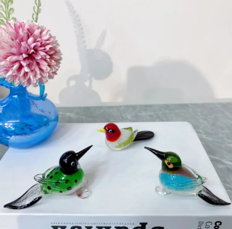 桌面小摆件精致美鸟动物客厅创意橱窗可爱家居装摆饰品手作玻琉璃