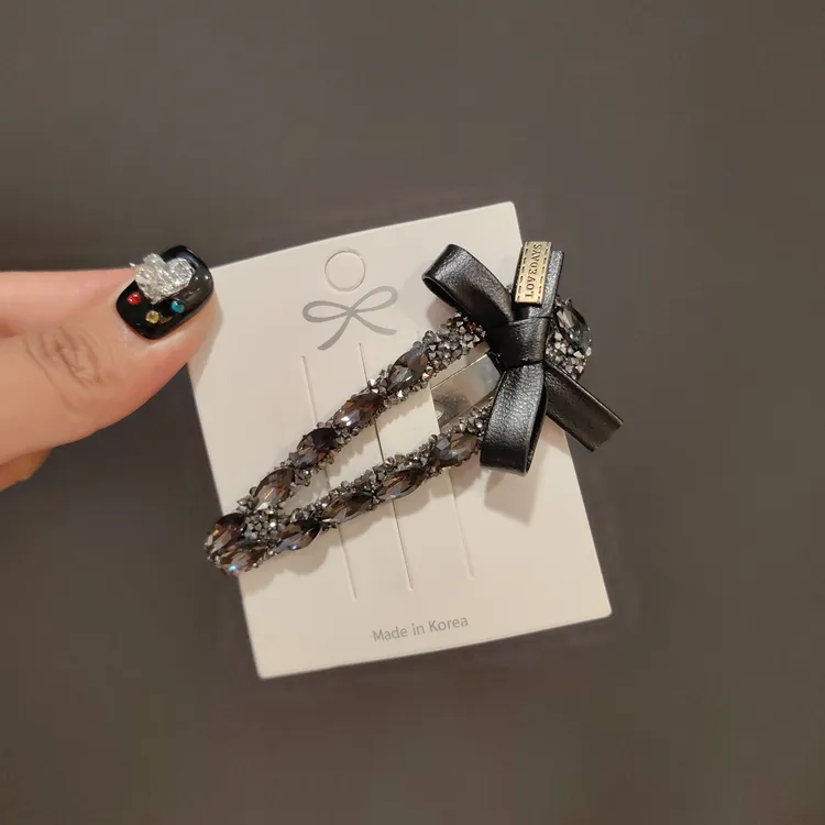 韩国东大门爆款BB夹轻奢刘海夹时尚水钻蝴蝶结BB夹小香风侧边夹女