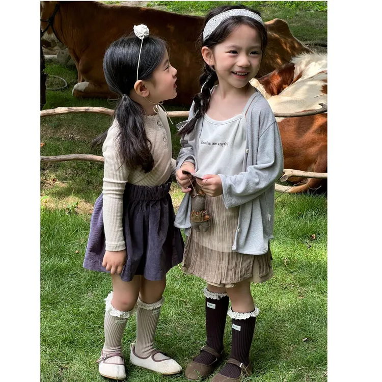 女宝女童萌娃2024年新款韩系时尚森系棉弹力短袜搭配可爱配件袜子