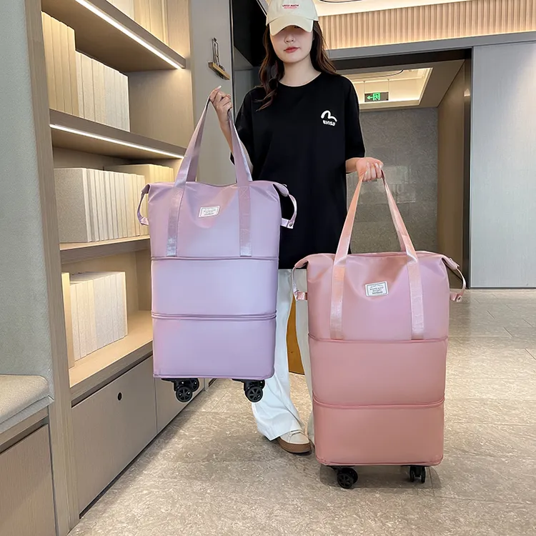 静音万向轮旅行包可套拉杆大容量行李包干湿分离运动健身包登机包