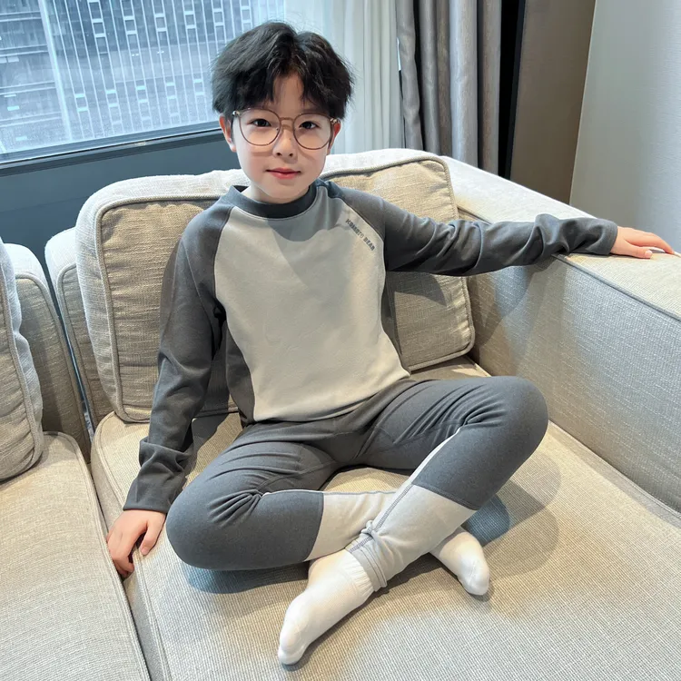 男童保暖内衣套装无痕亲肤打底加绒加厚秋衣秋裤青少年秋冬季内穿