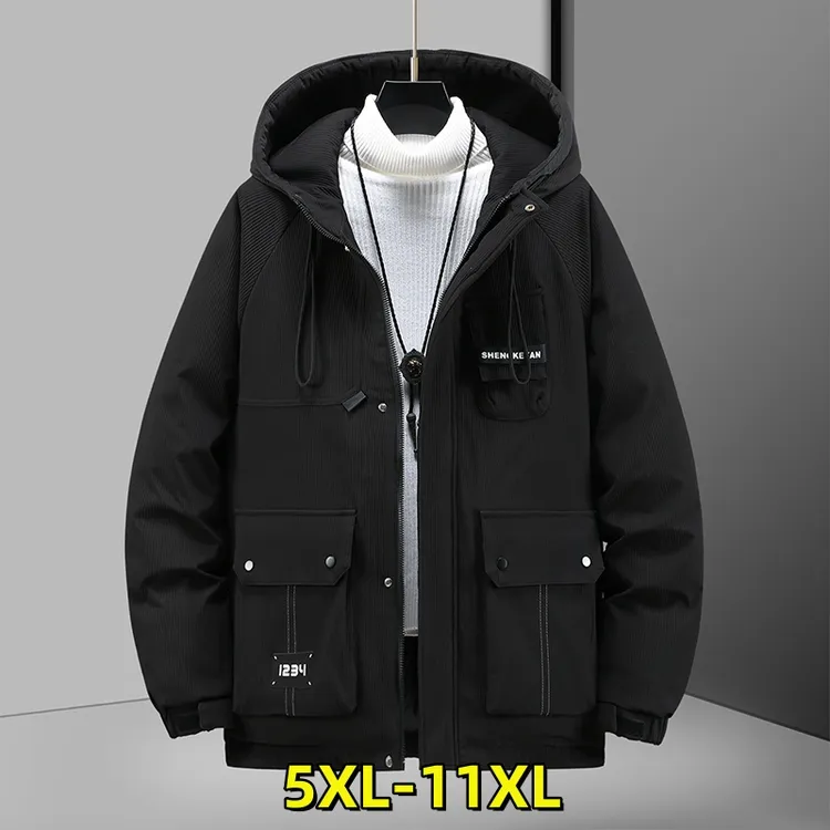 冬季大码男装羽绒棉服外套加肥加大肥佬潮胖子棉袄棉衣加厚350斤