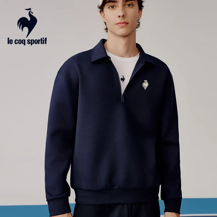 乐卡克法国公鸡24秋季男子运动卫衣经典翻领百搭上衣L243MCNA2302