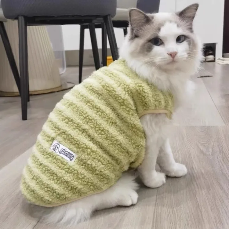 猫咪衣服秋冬款宠物幼猫蓝猫银渐层保暖毛绒马甲小型幼犬狗狗衣服