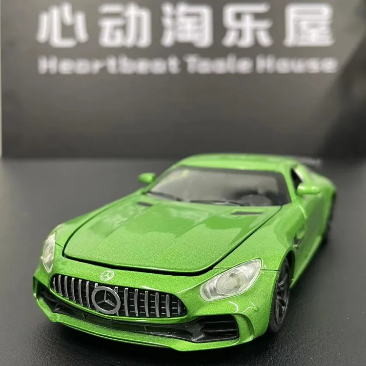 【奔驰AMGGTR】1：32合金车模超仿真高端金属回力汽车跑车玩具模型