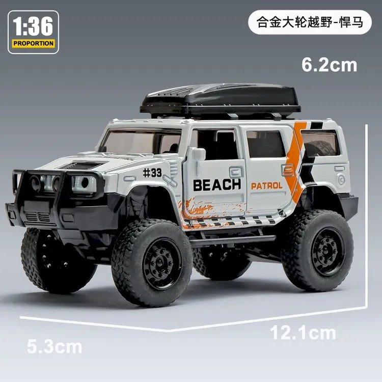 合金牧马人酷路泽越野车模型回力开门汽车男孩玩具车桌面摆件礼物