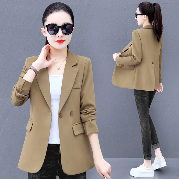 高档黑西装外套春秋款2023年女休闲气质包臀百搭显瘦外搭外套9906