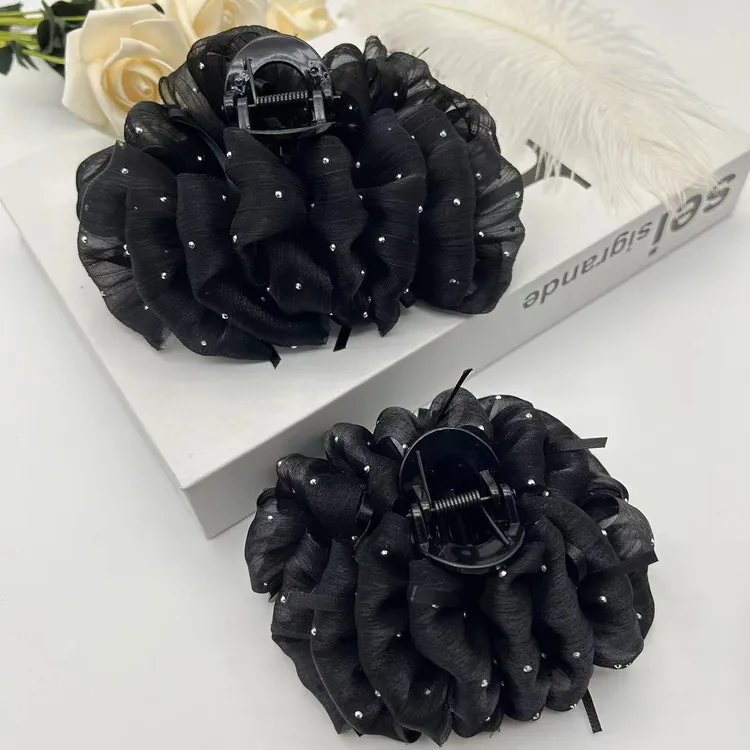 满天星蝴蝶结多层女高级感2024新款鲨鱼夹发夹