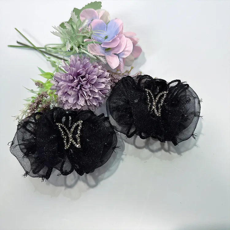 【星蝶】轻奢超仙网红7cm水钻双层蝴蝶网纱泡泡夹抓夹简约百搭ins