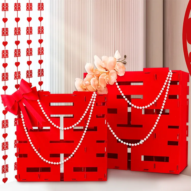 立体喜字摆件客厅婚房装饰摆台订婚结婚松弛感布置婚礼婚庆装饰