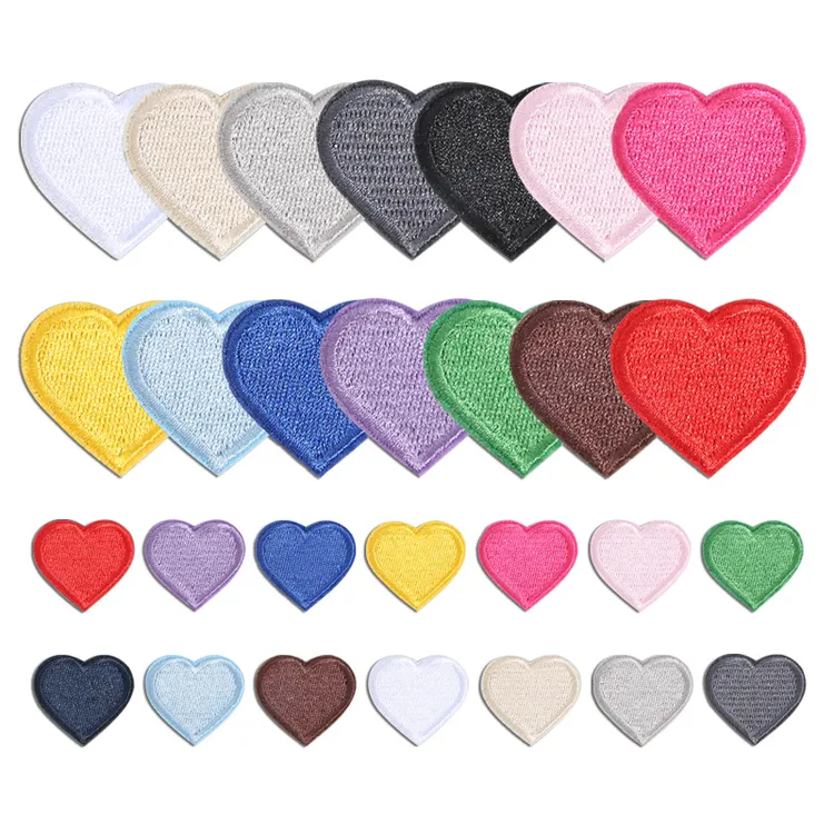 自粘爱心补丁贴衣服裤子包包贴花羽绒服破洞无痕修补心形刺绣布贴