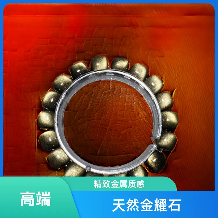 天然黑曜石金曜石老型珠单圈手工手链手串素圈精致光面情侣时尚