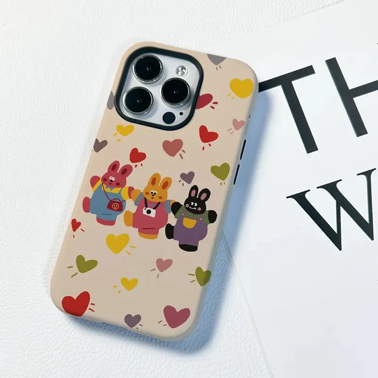 菲林二合一小熊适用苹果16手机壳iphone15华为oppo小米vivo防摔43