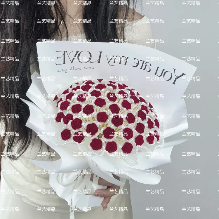 【七夕节特惠】情人节礼物永不凋谢玫瑰花束diy手捧花材料包