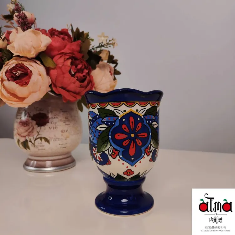 阿勒玛 新疆包邮【紫色花海】筷子筒加厚防烫餐盘欧式储物瓶