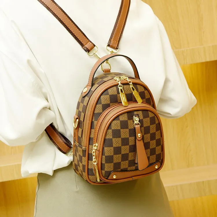 双肩包女包包2025新款时尚印花单肩手提双肩斜挎包女百搭四用小包