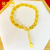 凤金彩 铜合金手链 简约经典精美手串【四叶草爱心手链】