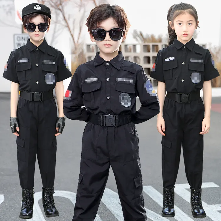 儿童特警演出服幼儿园男童特警衣服小警察表演服饰小特警角色扮演