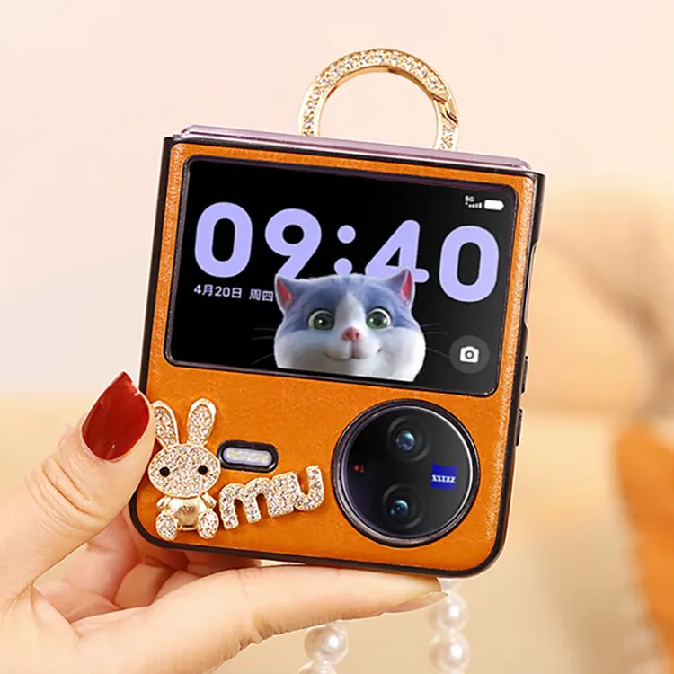 vivoXFlip手机壳vivo小折叠屏斜挎Xflip挂绳高档防摔新品女款指环