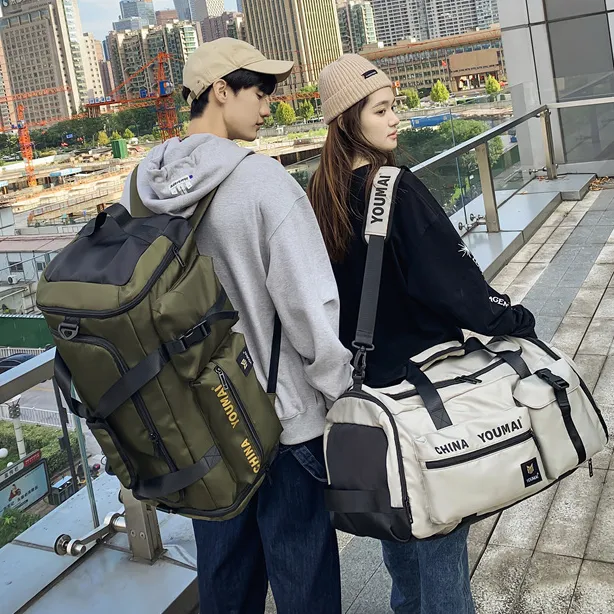 旅行背包男女大容量双肩包斜挎手提行李登机包健身包干湿分离鞋仓