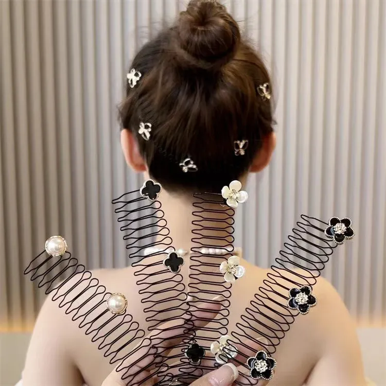 山茶花碎发梳毛发碎发整理神器发箍发夹后脑勺气质网红百搭夏季女