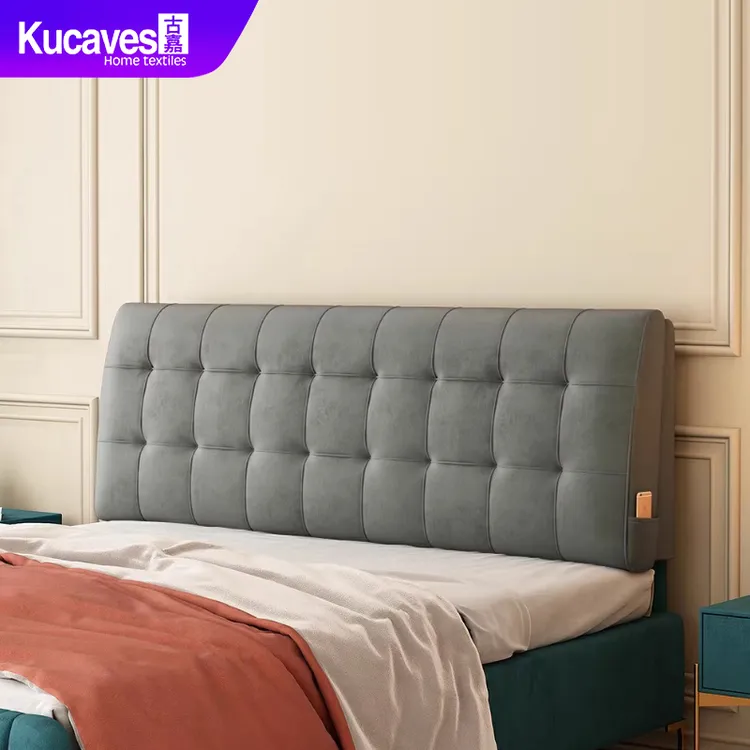 法兰绒床头靠榻榻米软包靠背实木床靠简约床头罩宝宝防碰头软靠垫商品图