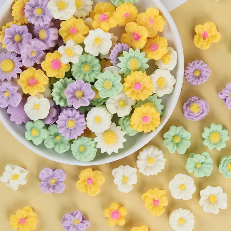 彩色巧克力小花蛋糕装饰立体小花代可可脂巧克力小雏菊向日葵装扮