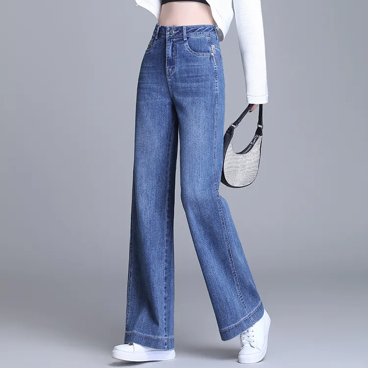 哥弟阿玛施正品阔腿牛仔裤女秋季2025新款时尚高腰女裤宽松直筒裤
