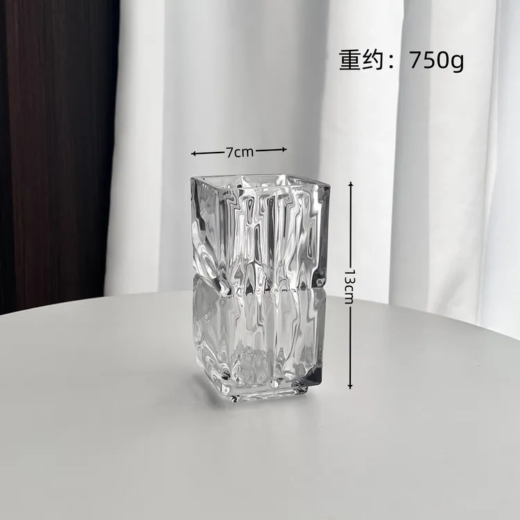 迷你加厚玻璃小花瓶笔筒玻璃透明插花客厅餐厅吧台桌面软装花器