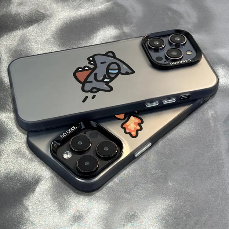 鲨鱼喷火龙适用iPhone15手机壳新款苹果13华为oppo高级感vivo小米