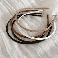 皮质极细发箍女2024新款高级感压发洗脸头箍夏天外出头窟发卡头饰