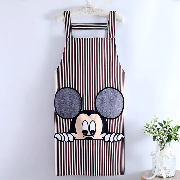 简约洋气防水防油擦手兜可爱围裙家用做饭防污围腰上班专用工作服