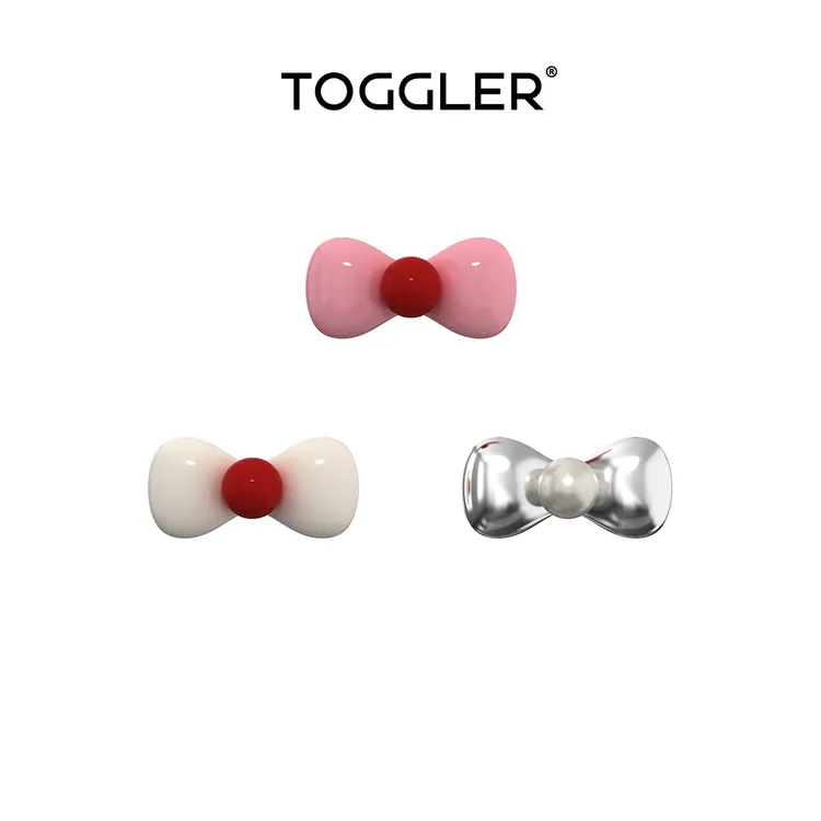 TOGGLER/托格乐 铜合金珐琅耳饰 小小系列蝴蝶结可爱耳钉耳夹时尚