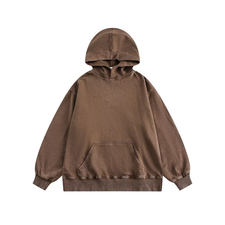 PT-7061秋冬季外穿复古卫衣男宽松潮流帽衫ins港风情侣休闲外套