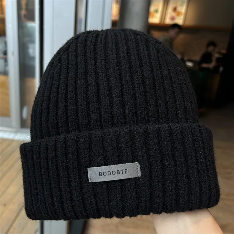 秋冬季针织帽子男女百搭街头护耳保暖毛线帽大头围防寒冷帽潮男款