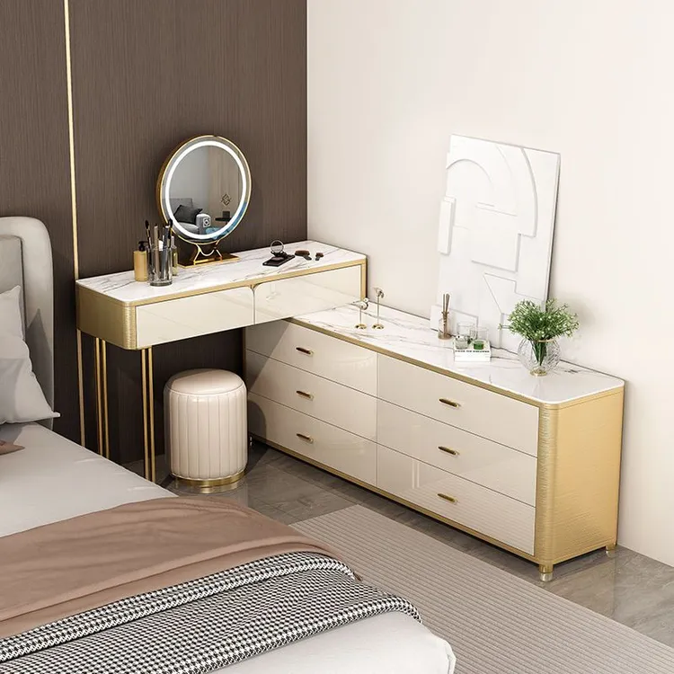 2024新款轻奢北欧主卧梳妆台一体储物柜电视柜斗柜化妆台多功能柜