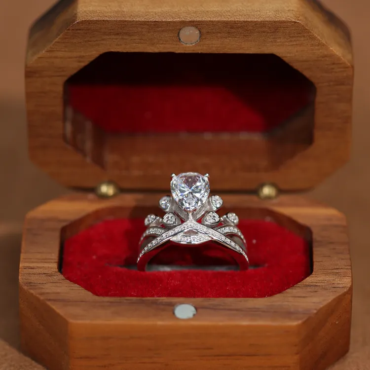 925银戒指 金杰福【鹭羽】s925银2克拉爱系列.baby鹭羽蓝粉戒指