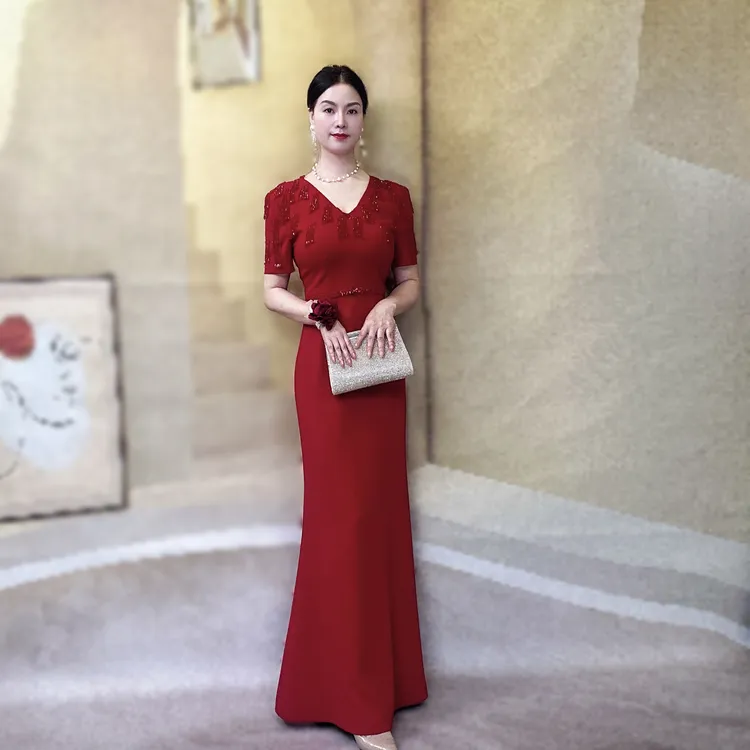 喜妃琳0033高端定制喜婆婆喜妈妈婚宴礼服时尚大方优雅精致年轻