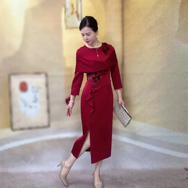 喜妃琳高端礼服喜婆婆喜妈妈年轻装婚宴迎宾敬酒端庄优雅气质显瘦