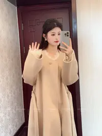 【yiyi专属】2024秋冬新款绵羊毛大衣气质轻奢时尚休闲双面羊毛大衣